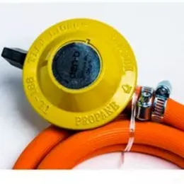 LPG Gas Regulator without Meter Set with 1.5M Stainless Steel Hose, Hose Clamps (warranty)