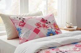Pink and white floral pattern pillowcase 2 Pcs SIZE - 23.5" X 15.5"