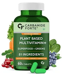 Carbamide Forte Plant Based Multivitamin Tablets (60 Veg Tablets) for Men & Women for Immunity, Energy & Detox with Ingr