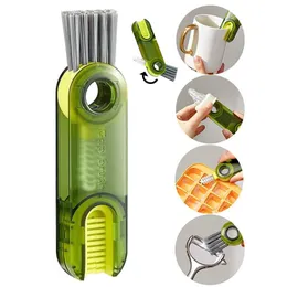 3-in-1 Cup Lid Cleaning Brush Set – Multi-Functional Bottle & Crevice Cleaner with Mini Silicone Brushes for Cup Holders