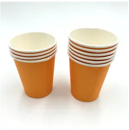 10 Pcs Solid Colour Paper Cups - Disposable Party Plain Paper Cups for Birthday, Wedding Parties