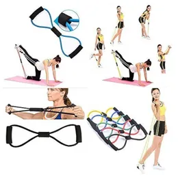 Hot Yoga Gym Fitness Resistance 8 Word Chest Expander Rope Workout Muscle Fitness Rubber Elastic Bands for Sports Exerci