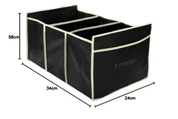 Fun Homes Foldable Trunk Storage Organizer, Reinforced Handles, Suitable for Any Car, SUV, Mini-Van (Black)