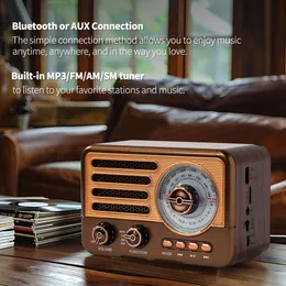 Luxury Rechargeable Bluetooth Supported Vintage/Retro FM Radio