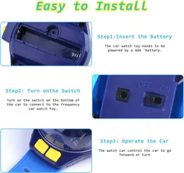 Watch Remote Control Car Toy - 2.4 GHz Mini Watch Car Toys with USB Charging, Cartoon RC Small Car Wrist Racing Car Watc