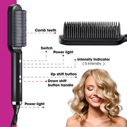 Ceramic Heated Hair Brush Hair straightener HQT-909B
