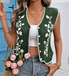 Embroidered Sleeveless Vest Size - L