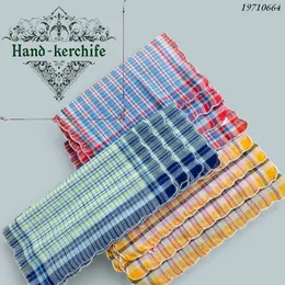 12Pcs Womens Ladies Handkerchiefs 100% Cotton Soft Plaid Handkerchiefs Mixed Color Pocket Hanky