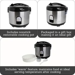 Premium Stainless Steel Non-Stick Inner Pot Rice Cooker with Steamer 1.8 Liter