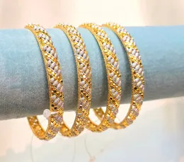 High-End Dubai White Gold Bangles – Imported Luxury Design 1Pair