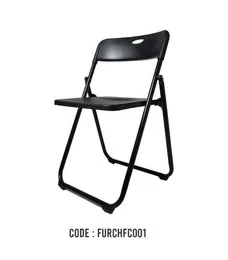 BLACK ABS PLASTIC/METAL FOLDING CHAIR FX-3017