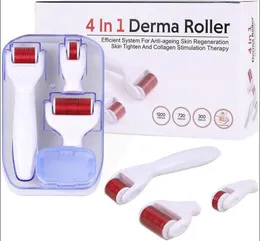 4 in 1 Derma Roller Microneedling Therapy Kit – Titanium Micro Needle Skin Care Set for Face , hair & Body