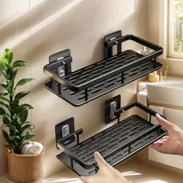 Punch-free Wall Mounted Bathroom Storage Organizer -Shelf Shampoo Makeup Storage Rack For Kitchen Bathroom Accessories