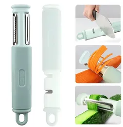 3-in-1 Vegetable Peeler – Stainless Steel Julienne & Potato Peeler with 2-Stage Knife Sharpener