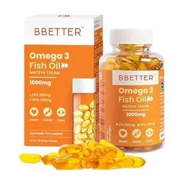 BBETTER Omega 3 Fish Oil Capsules For Heart, Joints & Brain Health, Fish Oil Omega 3 capsule 1000mg for Women & Men 180 
