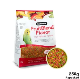 ZuPreem FruitBlend Bird Food for Small Birds 250g (Repacked) Made in USA Bird Feed Pellets for Parakeets, Budgies, Parro