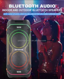 Binko portable rechargeable party box high quality 08 inch woofer colorful led party music box Bluetooth loud speaker ou