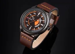 CURREN DATE LEATHER STRAP WATCHES FOR MEN
