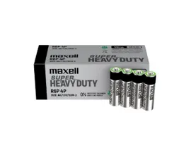 AA Size Battery Pack - 4 Batteries Set - 1.5V Heavy Duty Maxell