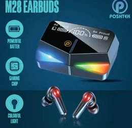TWS Earbuds M28 with Bluetooth headphone 3000mAh power bank and mirror view Box Wirless Earbuds