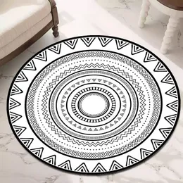Modern And Simple Round Leather Rug For Living Room