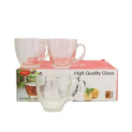 6 Pieces Set of High Quality Tea Cup Glass Set Clear Everyday Use Glassware