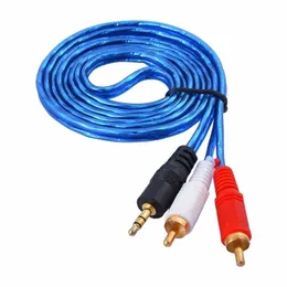 3.5 MM Male Jack to AV 2 RCA Male Stereo Music Audio Cable Cord AUX for Mp3 Pod Phone TV Sound Speakers 1.5M.