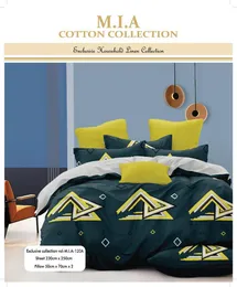 M.I.A 3D Geometric Design Cotton Bedsheet – Premium Double Bed Set (230×250 cm)