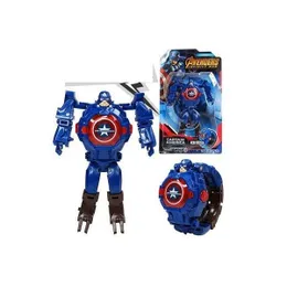 Captain America Robot Watch Toy Deformation Wrist Watch