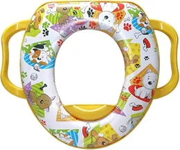 Baby Potty Seat With Handle Soft Toilet Seat Printed Animals For Unisex