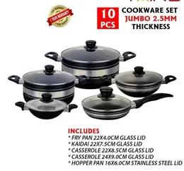 Premium Rich Nonstick Cookware Set 5, 7 and 10 Piece (Indian)