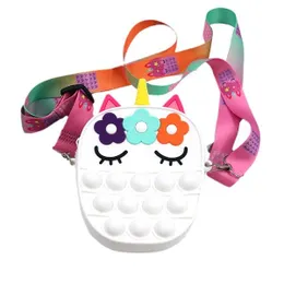 Kids Pop It Push Fidget Oval Crossbody Bag (White)