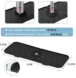 Ainiv Silicone Faucet Handle Drip Catcher Tray Sink Splash Guard Mat for Kitchen Bathroom Restaurant