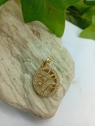 Gold Plated Round Pendant with Small Stones