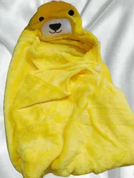 Animal Baby Blanket  Newborn Baby Blanket  Winter Baby Cartoon Character Hooded Blanket , Single Piece Super Soft Fluffy