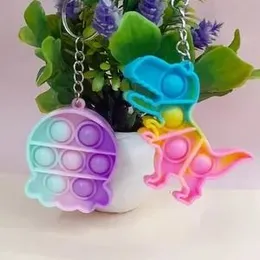 Colorful Key chain Funny Bubble Pops Fidget Toy Fidget Toys Keychains Anti-stress keytags