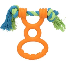 Dog Rubber Ring Rope Toy Dog Rubber Rope Toy Safe Portable Dog Chewing Teething Toys for Training Teeth Cleaning Gum Mas