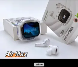 Air Max Transparent Design LCD Full Color Touch Screen Earbuds in Ear Noise Cancelling Wireless Earphones with Music Air
