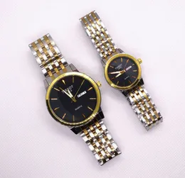 TISSOT DATE & DAY STEEL STRAP WATCH FOR MEN AND WOMEN GOLD & SILVER