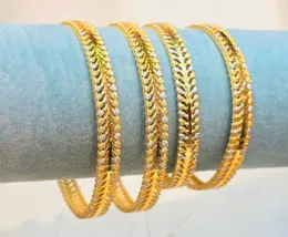 High-End Dubai White Gold Bangles – Imported Luxury Design 2Pair