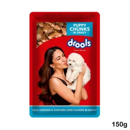 Drools Puppy Wet Dog Food 150g Pouch Real Chicken and Chicken Liver Chunks in Gravy