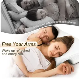 Memory Foam Cuddle Pillow, Side Sleeper Couple Pillow with Arm Hole for Arm Pressure Relief with Breathable Pillowcase