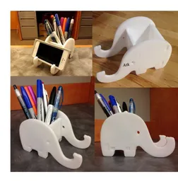 Elephant Wood Pen Holder Desk Organizer Storage Box Phone Stand Desk Table Pencil Holder - Pencil Bag - pencil bag