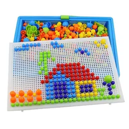 Kids Mosaic Mushroom Plug Beads Puzzle Creative Game 296pcs
