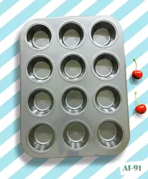 12 Cup Cupcake Pan Muffin Tray Cupcake Mold Muffin Pan Carbon Steel Baking Pan Non Stick Bakeware Biscuit Pan Microwave 