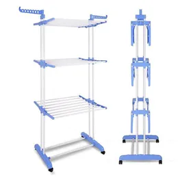 3 Layers Folding Clothing Rack Hanger Towel Rack