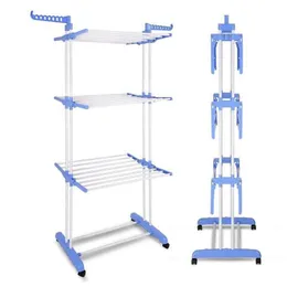 Heavy-Duty Three Layer Clothes Rack 8606 Durable & Spacious Drying Rack, Easy Fold & Store, Adjustable & Portable Soluti