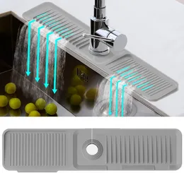 Silicone Sink Faucet Mat Splash Guard Faucet Handle Drip Catcher Tray Sink Protector for Kitchen Sink