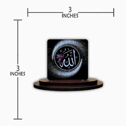 SIGNOOGLE Islamic Muslim Theme Wooden Printed Car Dashboard Idol Showpiece Accessories for Gift Table Home House Decor L