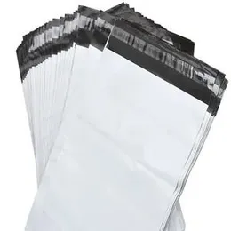 50 Pieces Medium 23cm x 33.5 + 5cm size Perfect Medium Poly Mailer White Flyers Bundle of Self-seal Adhesive bags Storag